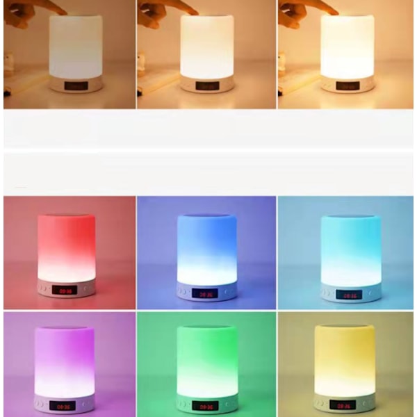 Senglampe med Bluetooth-højttaler Digitalt vækkeur med Touc