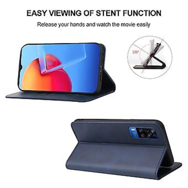 Läderfodral för vivo Y51 2020 (Indien) / Y31 2021 Blue