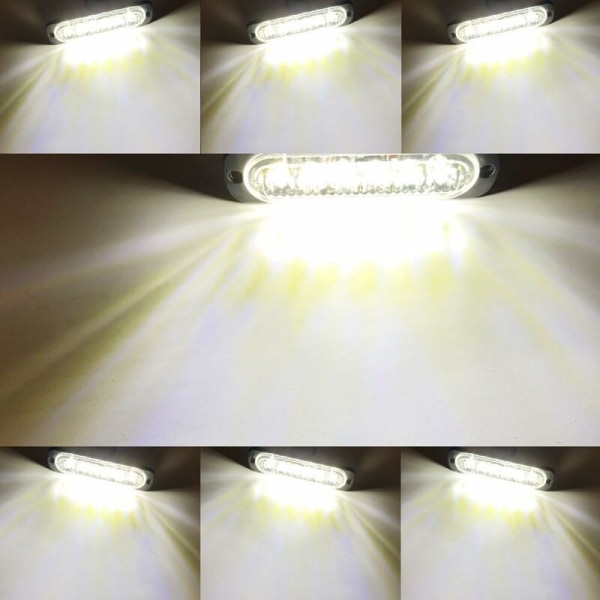 Blixtljus Brådskande varningsblixt Fara Varningslampa 6 LED Whit