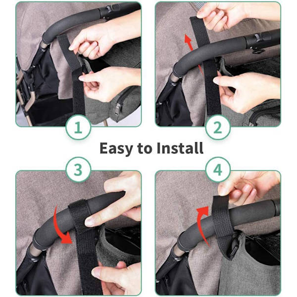 (Svart) Baby Buggy Organiser Baby Barnvagn Barnvagn Mugghållare Väskor