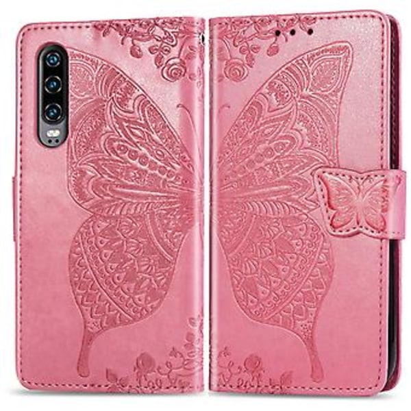 Läderfodral för Huawei P30 Pink