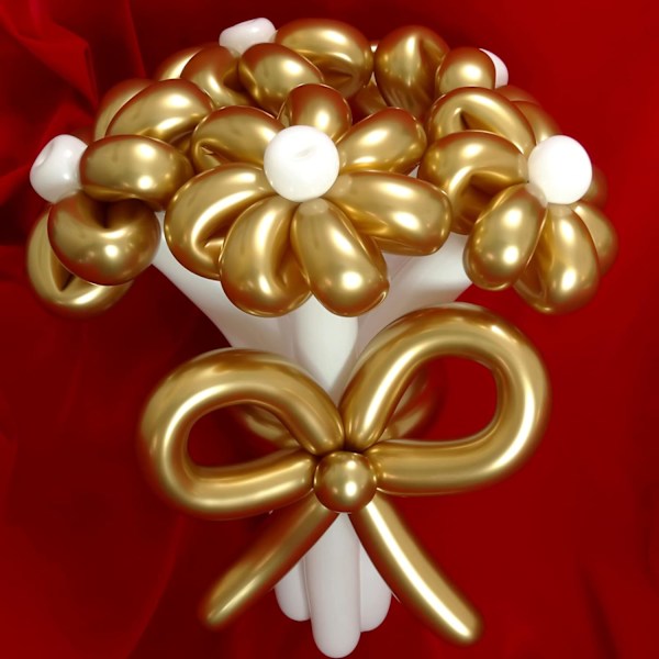 50 stk. Metallic Gull Twisting Ballonger 260 Lange Ballonger Metall