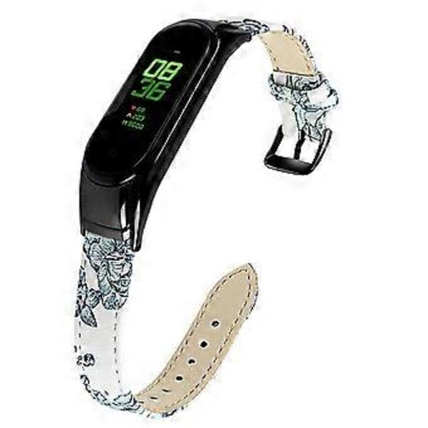 Til Xiaomi Smart Band 8 Ægte Læderrem med Sort Urkasse Style M