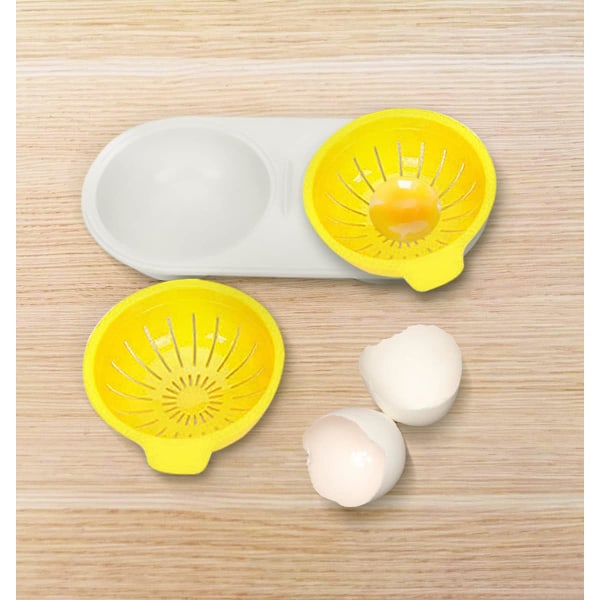 Mikrobølgeeggekoker, Dampkoker Egg, Dobbelt Lag Non-Stick Gryte