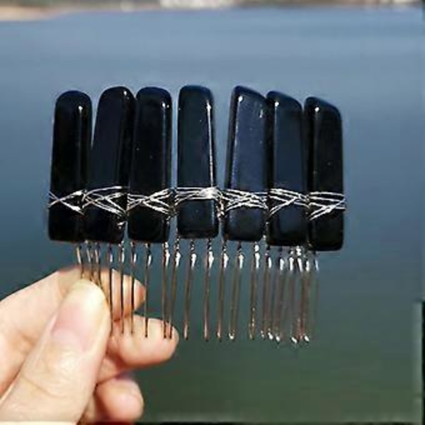 til Rå Krystal Kvarts Tiara Hårkam Multifarvet Smykker Bryllup DIY Hårnål Cl Sort Black