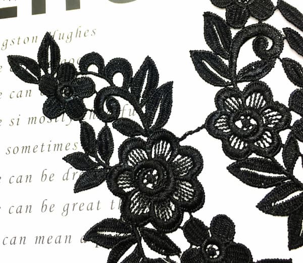 2 Blomster 28 x 14 cm, 1 stk., Applikation, Mærke, Patch