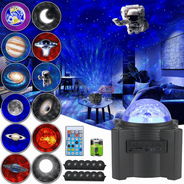 Stjernehimmel-projektor, TOEVFIOU Barnelys LED-lys Musikalsk Bluetooth-projektorlampe med timer Fjernkontroll for soverom/barn/jule-, påske- eller halloweenfestdekorasjon