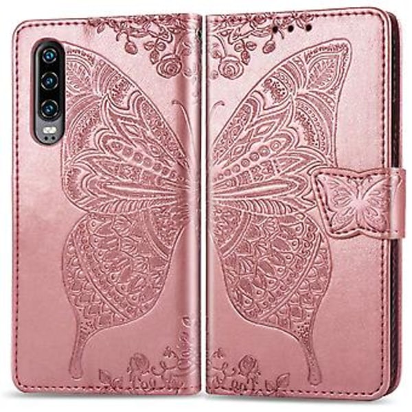Läderfodral för Huawei P30 Rose Gold