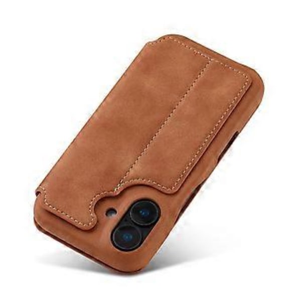 LC.IMEEKE iPhone 16 -kotelo korttipidikkeellä, jalustalla ja nahkaisella puhelinkuorella Style C