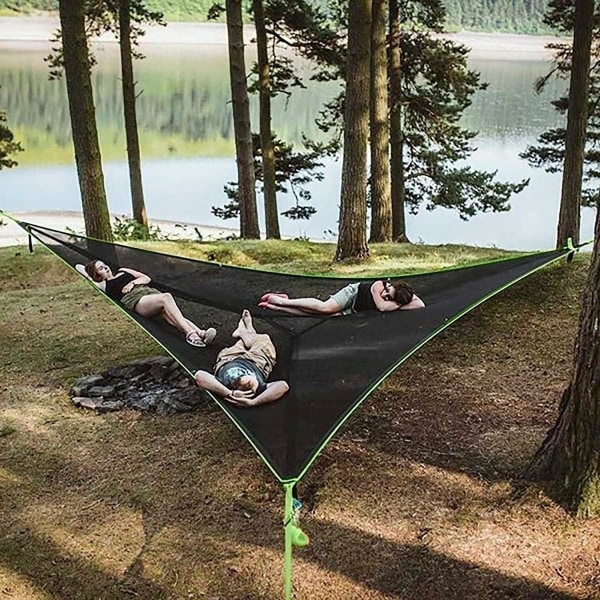 Giant Aerial Camping Hammock, Multi Person Portable Hammock 3 Poi