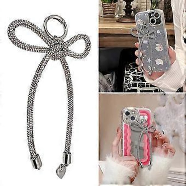 Elegant Rhinestone Bowknot Nøglering Charm Vedhæng Stilfuld Bowknot Rygsæk Vedhæng, Håndlavet Smykkegave til Kvinder style 1
