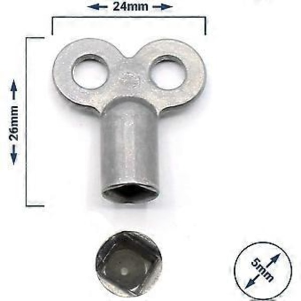 Nirvana Luftningsnyckel för Element 5mm [5 Stycken] Obehandlad Pressgjuten Zink Luftningsnyckel