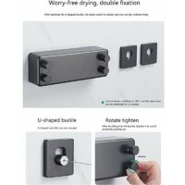 1 stücke Outdoor einziehbare Wäscheleine 2 Drähte verstellbar Indoor
