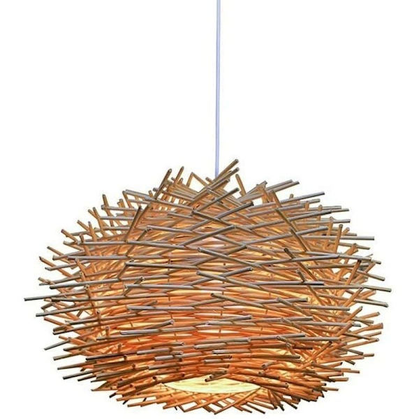 Rattan Hengelampe, Justerbar Fuglerede Lysekrone, Soverom