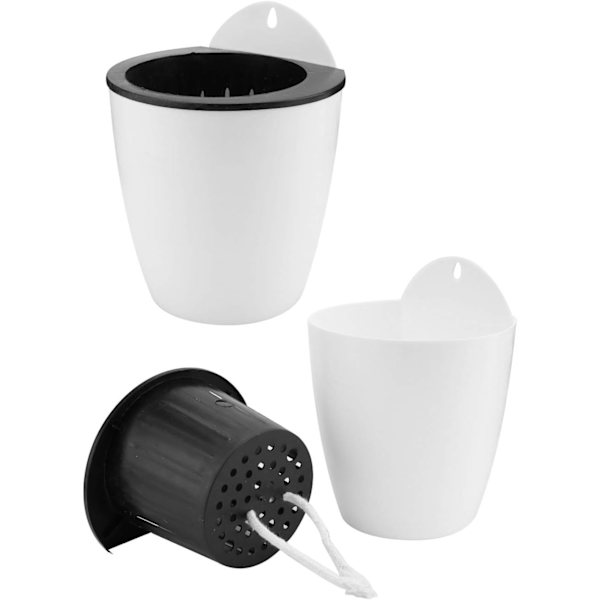 Vita - Set om 6 Hängande Planteringskrukor Hängande Planteringskrukor Plast vägg