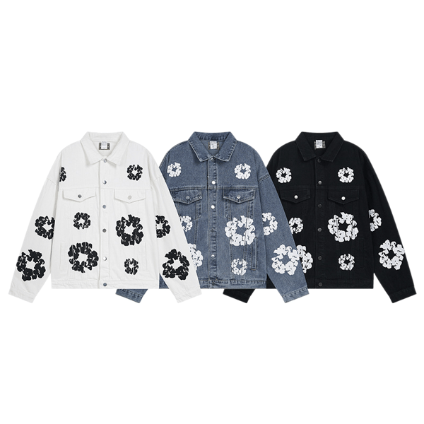 Denim Tears Denimjacka, Tryckt Mångsidig Jacka - Blå - Storlek 2XL Blue 2XL