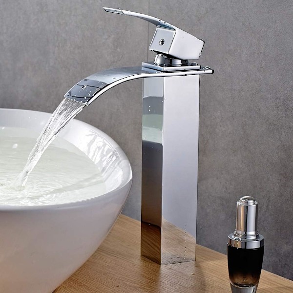 Hög vattenfall handfat kran Hög handfat blandare varm och kall annons