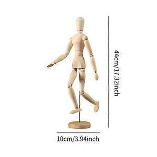 Kunstner Træ Mannequin, Træ Mandlig Mannequin, Dukke Ornament Stand, Figur Model, Leddelt Mannequin, Fleksible Kropsled til Kontor (XL) XL