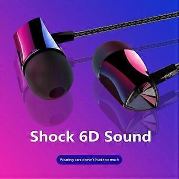3,5 mm Mobiltelefon In-ear Trådbunden Subwoofer Med Mikrofon Justering Trådbundet Headset För