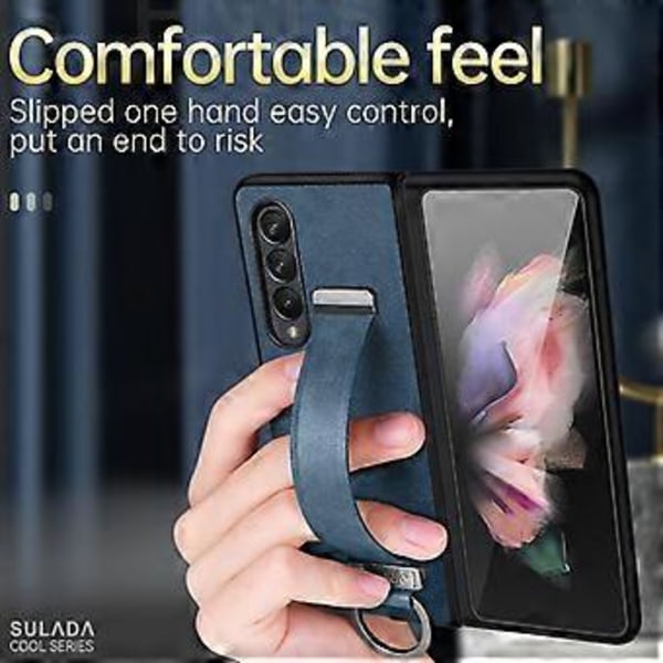 PC+Lädertextur Skal För Samsung Galaxy Z Fold3 5G Green