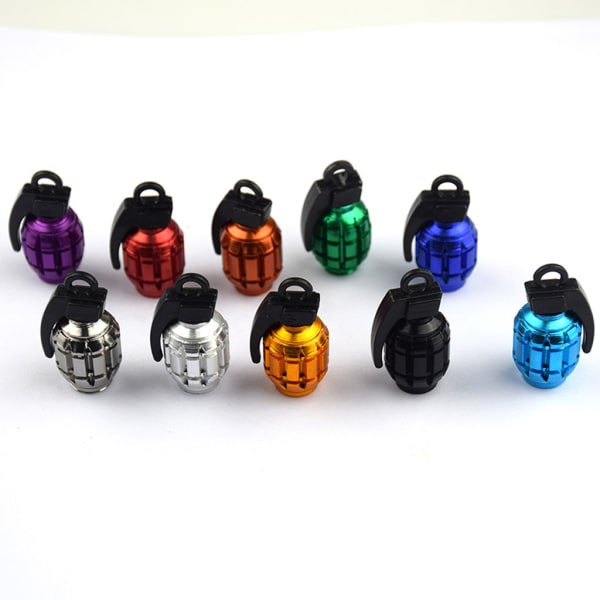 8-piece hand grenade bomb tire valve cover aluminum alloy wheel a