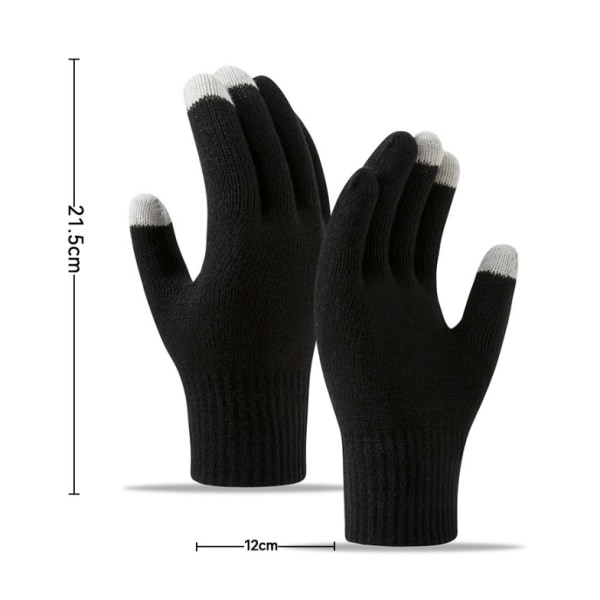 Deep Grey Winter Touchscreen Handskar Stretchy Knit Touchscreen Glo
