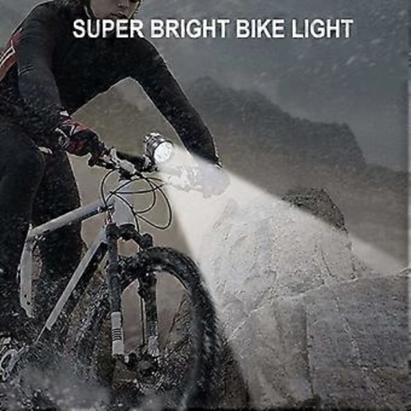 Polkupyörän valot, 6000 lumenia, 5 LED-polkupyörän valo, vedenpitävä maastopyörän etuvalo 6400 mAh:n ladattavalla akulla, 3 tilaa ajovalolle