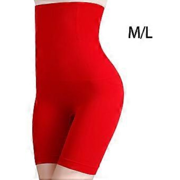 Korkeavyötäröiset muotoilevat boyshortsit, vyötäröä kaventavat ja selkää tasoittavat alusvaatteet naisille (Punainen M L) Red M L