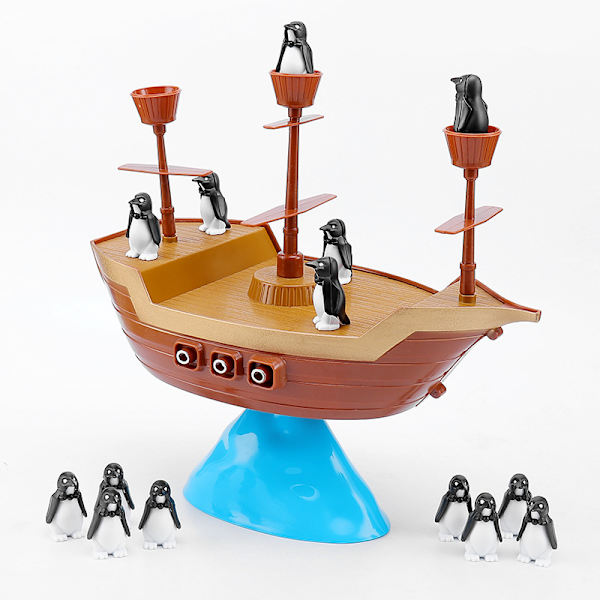 Spännande piratskepp balans spel Låt inte pingvinerna falla till