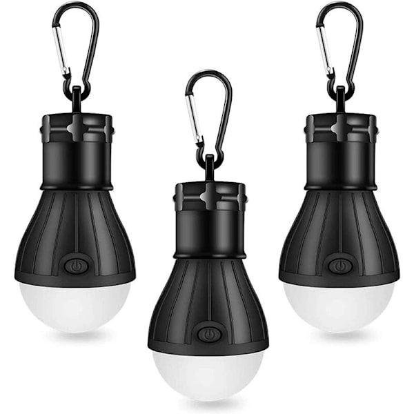 LED-campinglykta, LED-campinglampa, ultraljusstark lykta, bärbar lampa för camping, bivack, fiske, jakt, bergsklättring, vandring (3-pack)