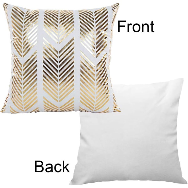 GRESAHOM Cushion Cover White Gold, Pineapple Printed Single Side