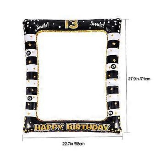 1 stk. Oppblåsbar fotoramme til bursdag, festival, fotorekvisitter, festutstyr for 13 år