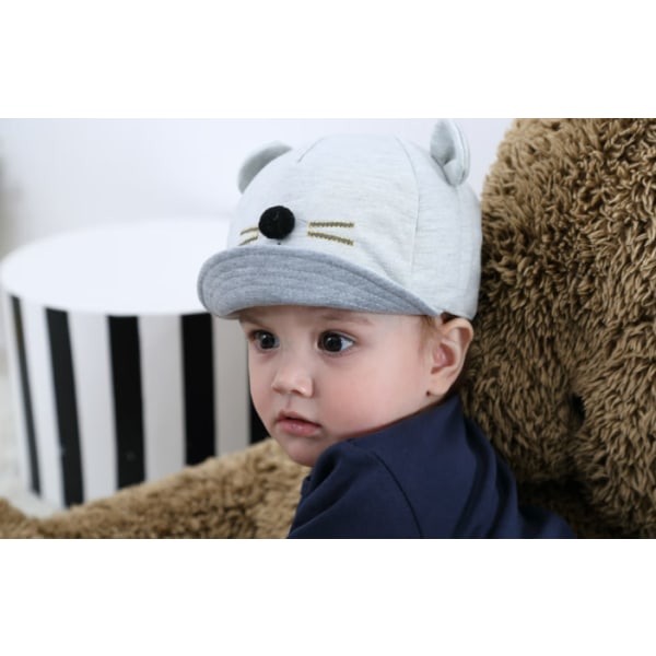 Børne Baby Bunny Kanin Visor Baseball Cap Bomuld Mørkegrå Grå