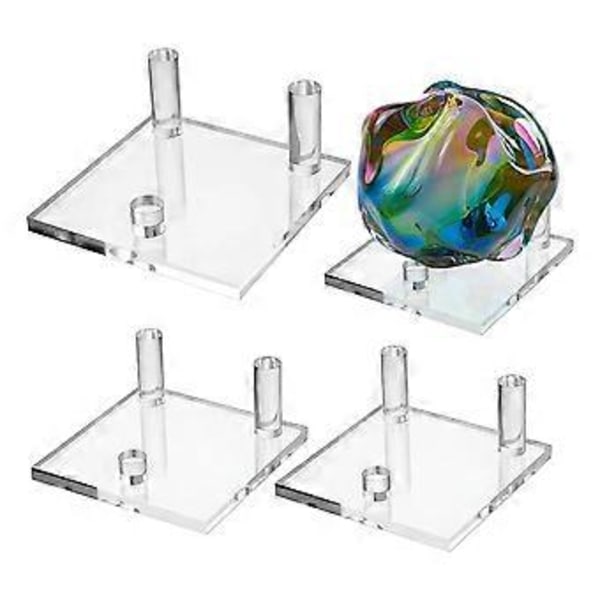 4 Stk. Akryl Display Staffelier til Stenmineraler og Små Bøger Fossiler Koralholder Elegant Kontorbordsorganisatorer M M