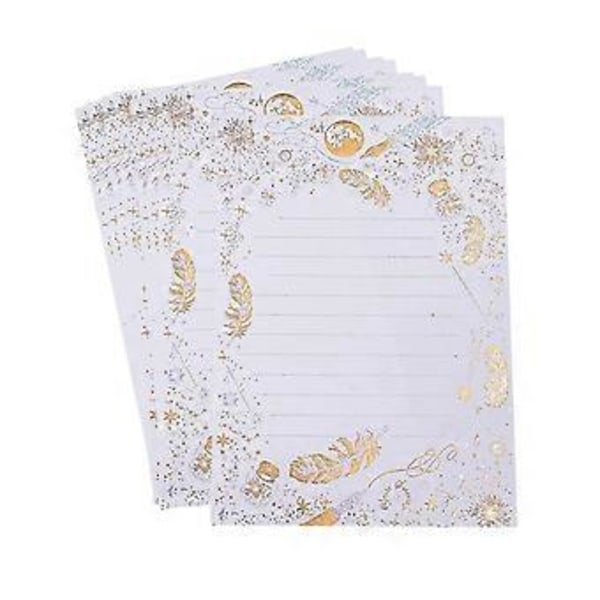 8x Inbjudningsbrev Skrivpapper Hälsningspapper Linjerat Skrivpapper Present (Vit A) White A