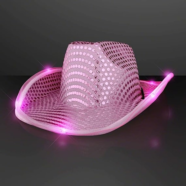 LED Rosa Cowboyhatt med LED-skärm