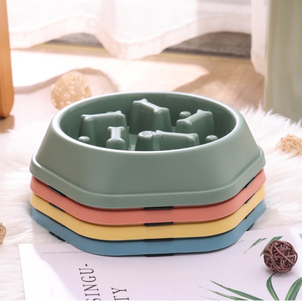 Blå hundskål Slow Feed Bowls Bloat Stop Food Bowl Interactive Pu