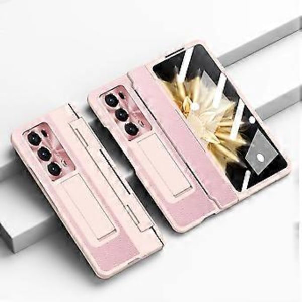 För Honor Magic V2 5G Ställ Mobilskal Hårt PC-skyddsfodral med Härdat Glas Skärmskydd Style C