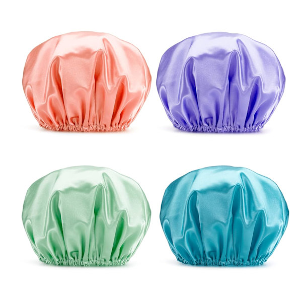 Duschmössor för kvinnor, återanvändbara, vattentäta, 4-pack