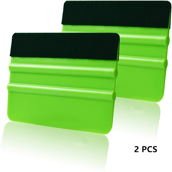 2 stk Vinyl Filt Squeegee, Vinyl Squeegee med Plast Filtkant,