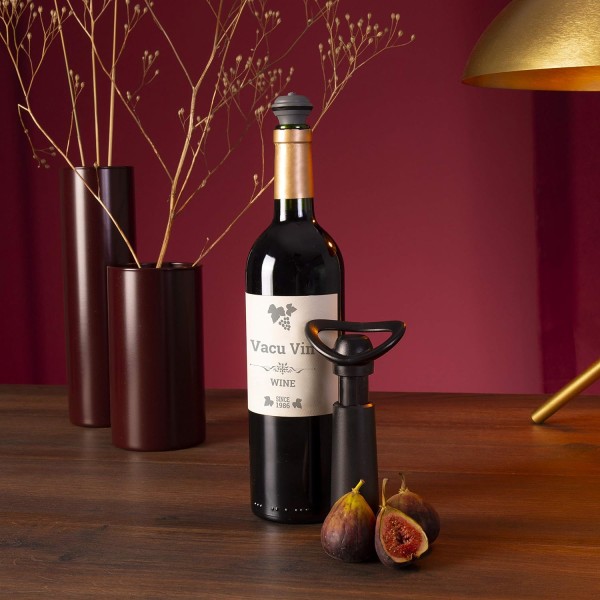 Wine Saver Concerto - Svart | 1 x Vakuumpumpe + 4 x Vakuumvin