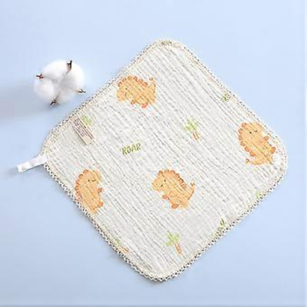 Nyfödda Haklapp Absorberande Babyhaklappar Bomull Justerbar Tryckknapp Rapduk för Bebisar Tandsprickning Tryckt Rapduk rose bunny