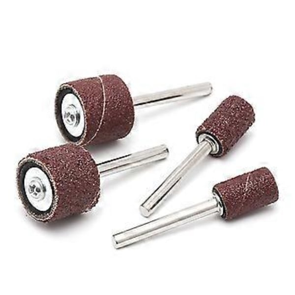 10 stk. 12,5 mm korn 80# slibebånd + 3,17 mm dorn roterende værktøj negleborebits brun