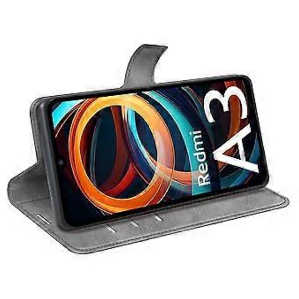 Xiaomi Redmi A3/Poco C61 4G PU-nahkakotelo magneettisella sulkimella ja lompakolla Style D