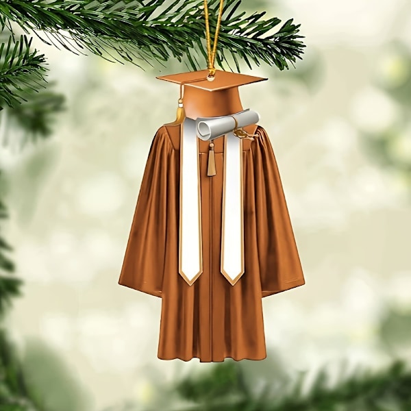 2025 Dimissionspynt Ornament Dimissionskåbe Ornament Orange