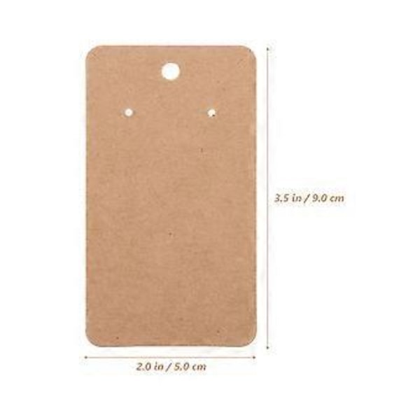 100 stk. Kraft Papir Øreringe Kort Holder Simple Øreringe Display Kort til Ørestikker Øreringe Brun