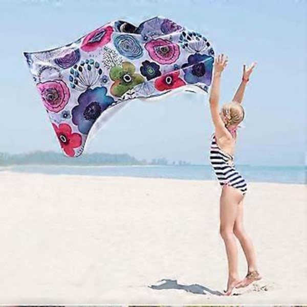 Mikrofiber Strandhandduk Superlätt Färgglad Badhandduk Sandtät Strandfilt Multifunktionell Handduk För Resor Simbassäng 71x152 cm