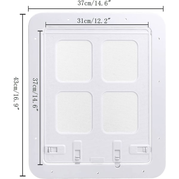 Kattelem 30x35 Cm - 4-vejs Lukning - Myggenet Egnet Med Omkreds