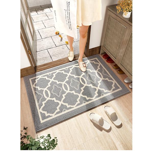 Vaaleanharmaa liukumaton ovi matto 50 * 80cm, sisä- ja ulko-ovi matto