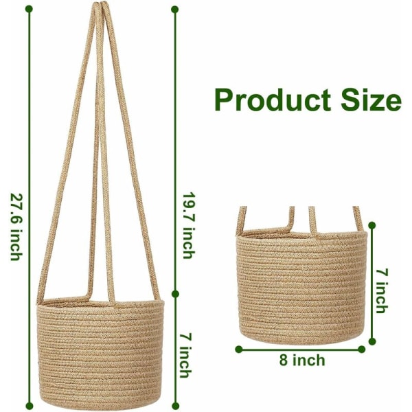 1pc Hanging Planters Jute Rope Hanging Basket Woven Plant Hanger